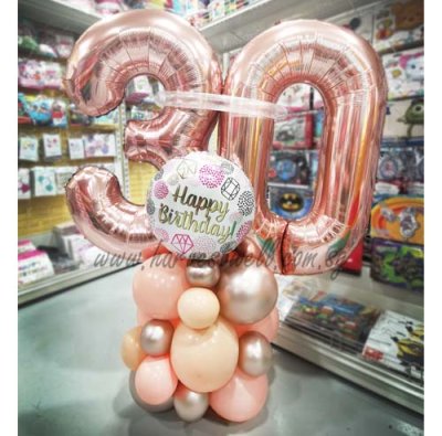 Personalised Age Duo Number Balloon Column Singapore