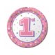 Pink Dot Girl 1st Birthday Paper Plate Pink Dot Girl 1st Birthday Paper Plate