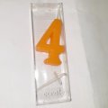 Orange Number 4 Birthday Candle