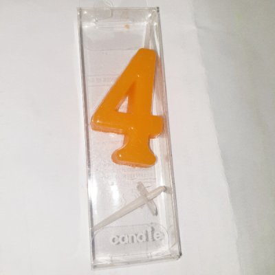 Orange Number 4 Birthday Candle Singapore