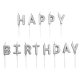 Happy Birthday Silver Letter Pick Candle Set