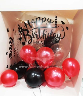 Customize Surprise Balloon Gift Box Baby Birthday Bubble Balloon Singapore