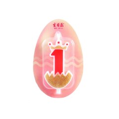 Number 1 Crown Candle with Gold Glitter