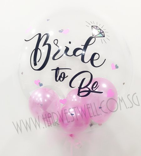 Customised Bride to Be With Diamond Bubble Balloon