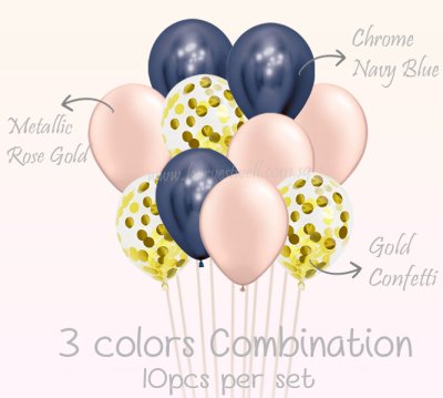 Navy Blue and Pink Helium Balloon Bundle Singapore