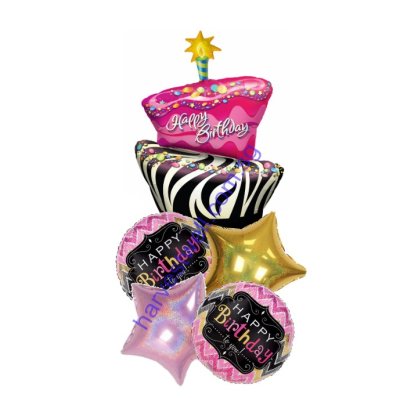 Happy Birthday Cake Balloon Bouquet Singapore