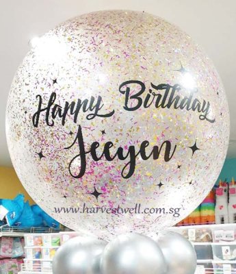 Personalised Glitter Birthday Jumbo Balloon Singapore