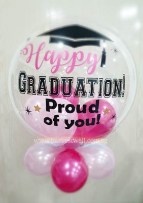Customised Happy Graduation Girl Bubble Balloon Singapore