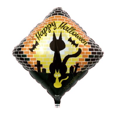 Cat Silhouette Happy Halloween Mylar Balloon Singapore