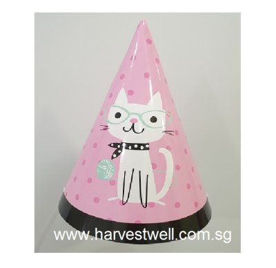 Happy Cat Pink Party Cone Hat Singapore