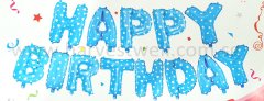 Happy Birthday Blue Stars Mini Letter Balloon Set
