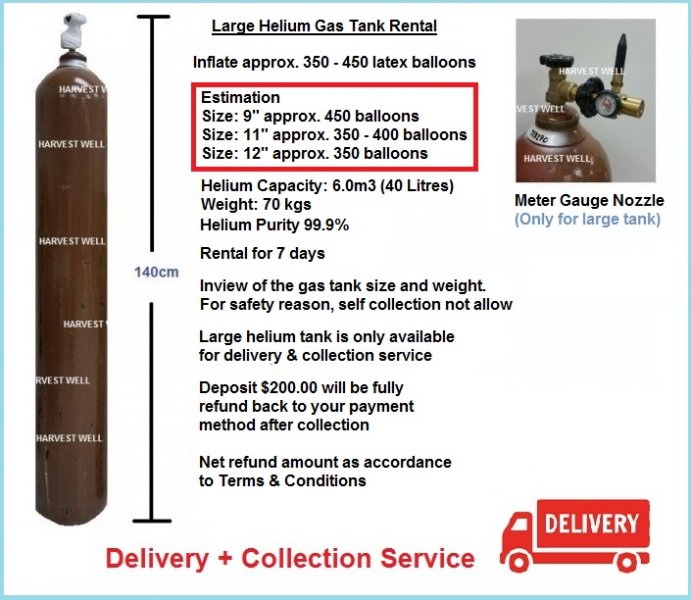 Large Helium Gas Tank (40 Litres ) Delivery & Collection
