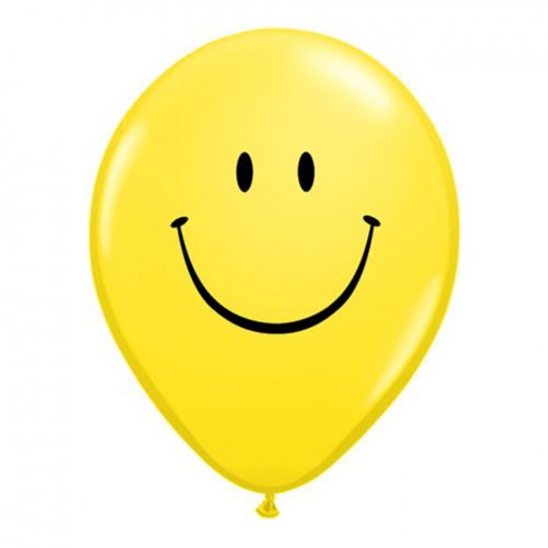 Yellow Smiley Face Helium Latex Balloons