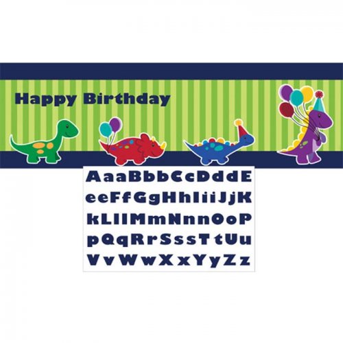 LITTLE DINO PARTY PERSONALIZED GIANT PARTY BANNER