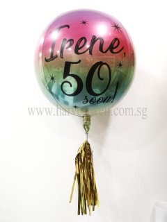 Customised Ombre Rainbow Orbz Balloon