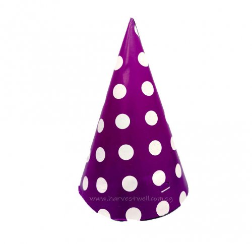 Purple with White Dots Party Hat