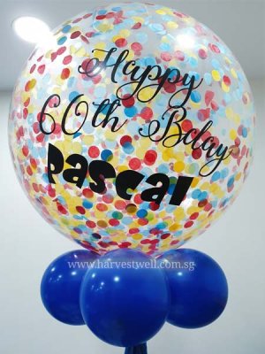 Personalized Happy Birthday Colour Jumbo Helium Balloon Singapore