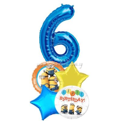 Despicable ME Minions Birthday Age Balloon Bouquet Singapore