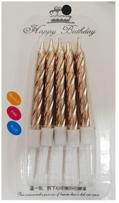 Rose Gold Chrome Swirl Birthday Candles Singapore