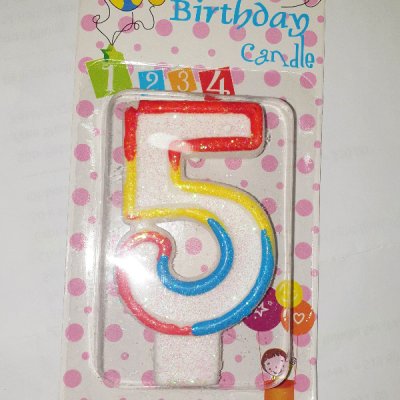 Number 5 Primary Colour Numeral Candle Singapore