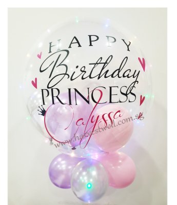 Customised Princess Birthday Bubble Balloon Singapore