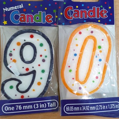 PROMO Number Black 9 and Orange 0 Dots Candle Set Singapore