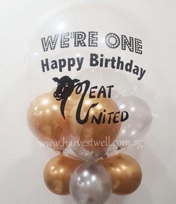 Customised Logo With Greeting Bubble Balloon Singapore