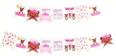 Happy Pink Bear Jointed Banner Singapore