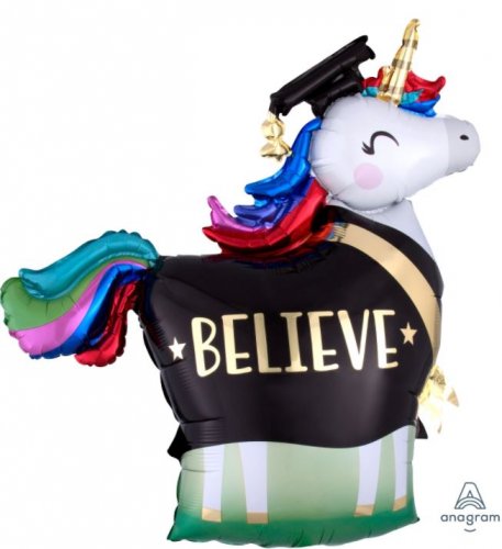 Grad Unicorn Super Shape Mylar Balloon