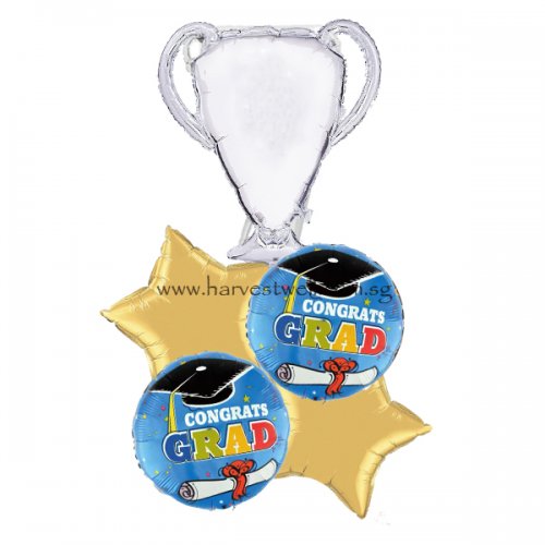 Trophy congratulation grad Balloon Bouquet