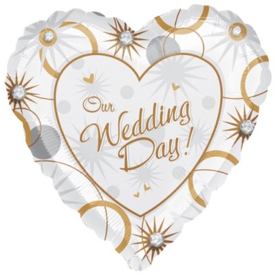 Our Wedding Day Heart Shaped Mylar Balloon Singapore