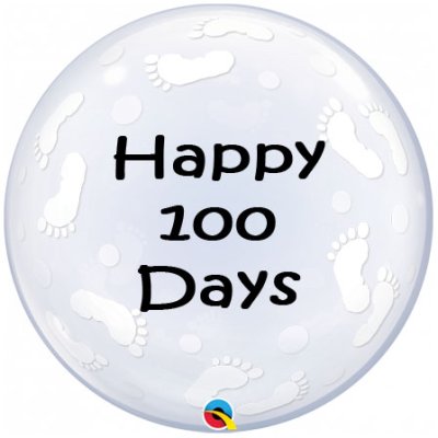 Personalised Happy 100 Days Baby Footprints Bubble Balloon Singapore