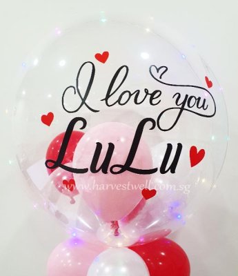 Customised I Love You Bubble Balloon Singapore