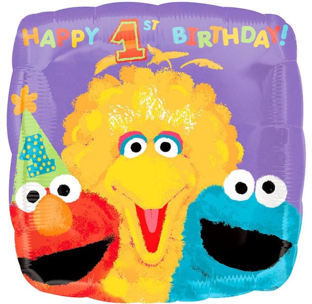 Sesame Street 1st Birthday Mylar Balloon Singapore