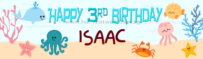 Sea Creature Birthday Customized Banner Singapore