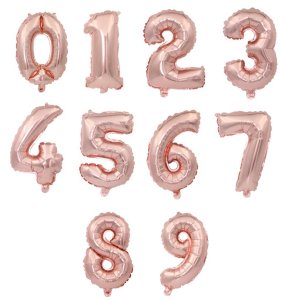number megaloon rosegold balloon