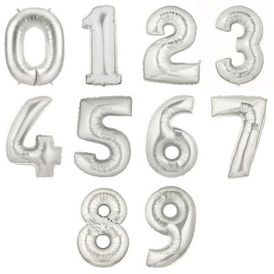 Megaloon Number Silver Foil Balloon Singapore