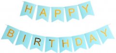 Blue Happy Birthday Jointed Banner