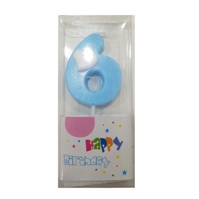 #6 Blue with White Heart Candle Singapore