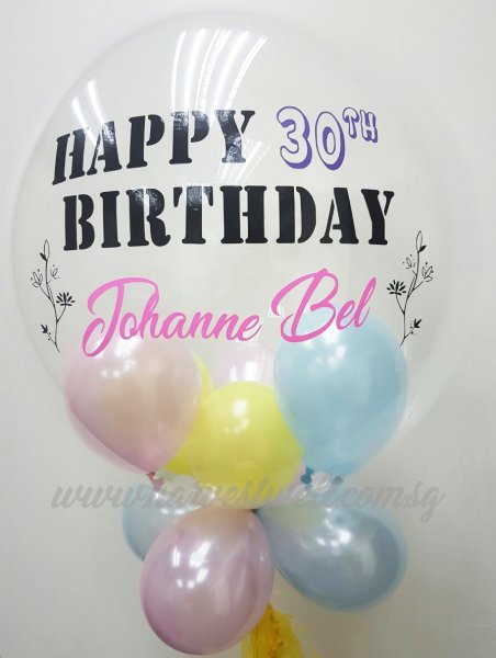 Customised Birthday Floral Bubble Balloon