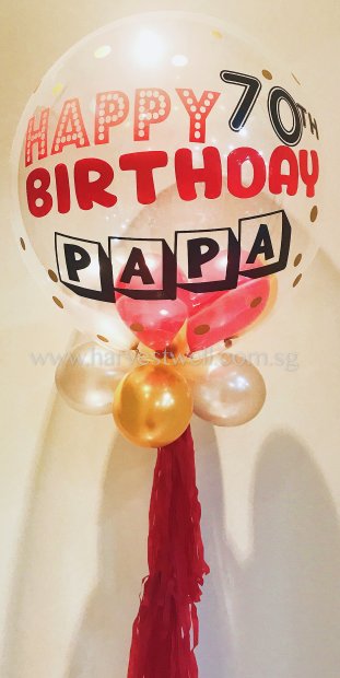 Customised AGoGo Rock Birthday Bubble Balloon Singapore