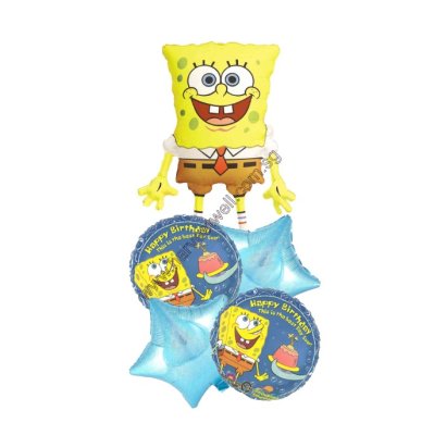 Spongebob Squarepants Happy Birthday 2 Balloon Bouquet Singapore