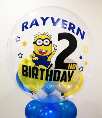 Personalised Minion Theme Bubble Balloon Singapore