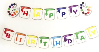 Birthday Colour Palette Jointed Banner Singapore