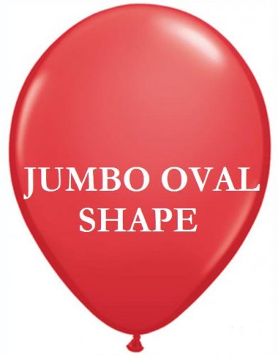 Red Jumbo Oval Shape Helium Latex Balloon