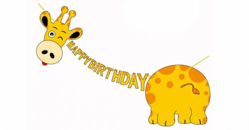 Giraffe Happy Birthday Jointed Banner