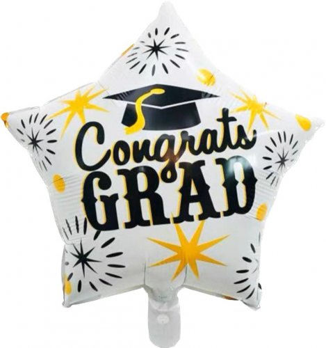 Congrats Grad Hat Party Mylar Balloon