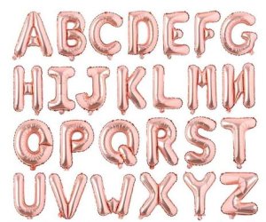 mini alphabet rose gold balloon