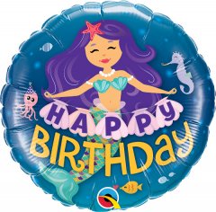Happy Birthday Mermaid Mylar Balloon
