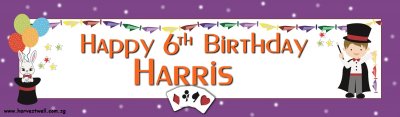 Magician Birthday Celebration Customized Banner Singapore